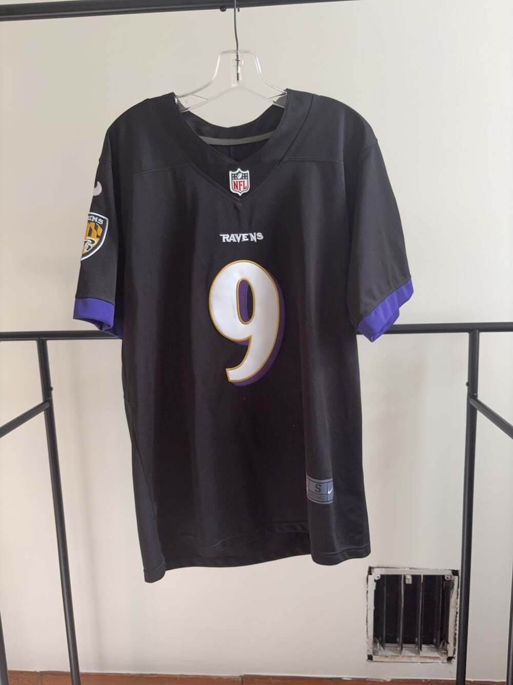 Nike Baltimore Ravens Justin Tucker #9 Black Game Jersey Size S